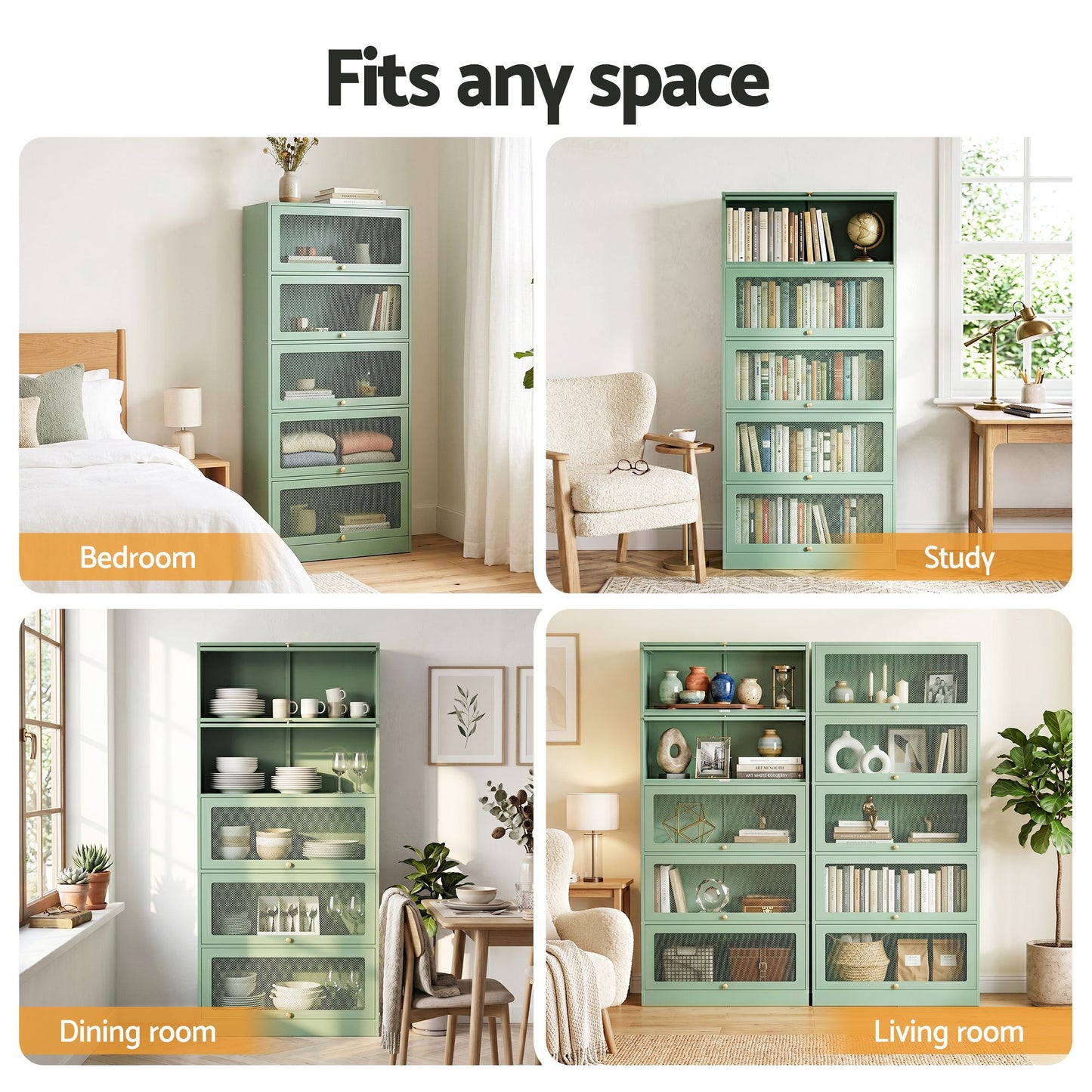 Artiss Buffet Sideboard Metal Cabinet - ELIA Green