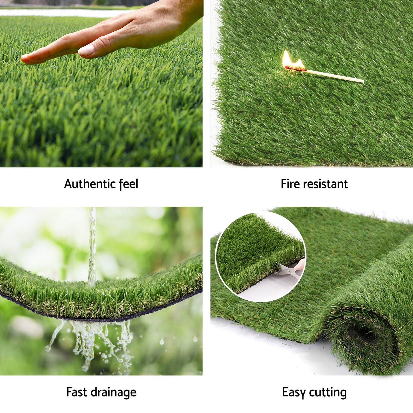Prime Turf Artificial Grass 30mm 2mx5m 40SQM Synthetic Fake Lawn Turf Plastic Plant 4-coloured