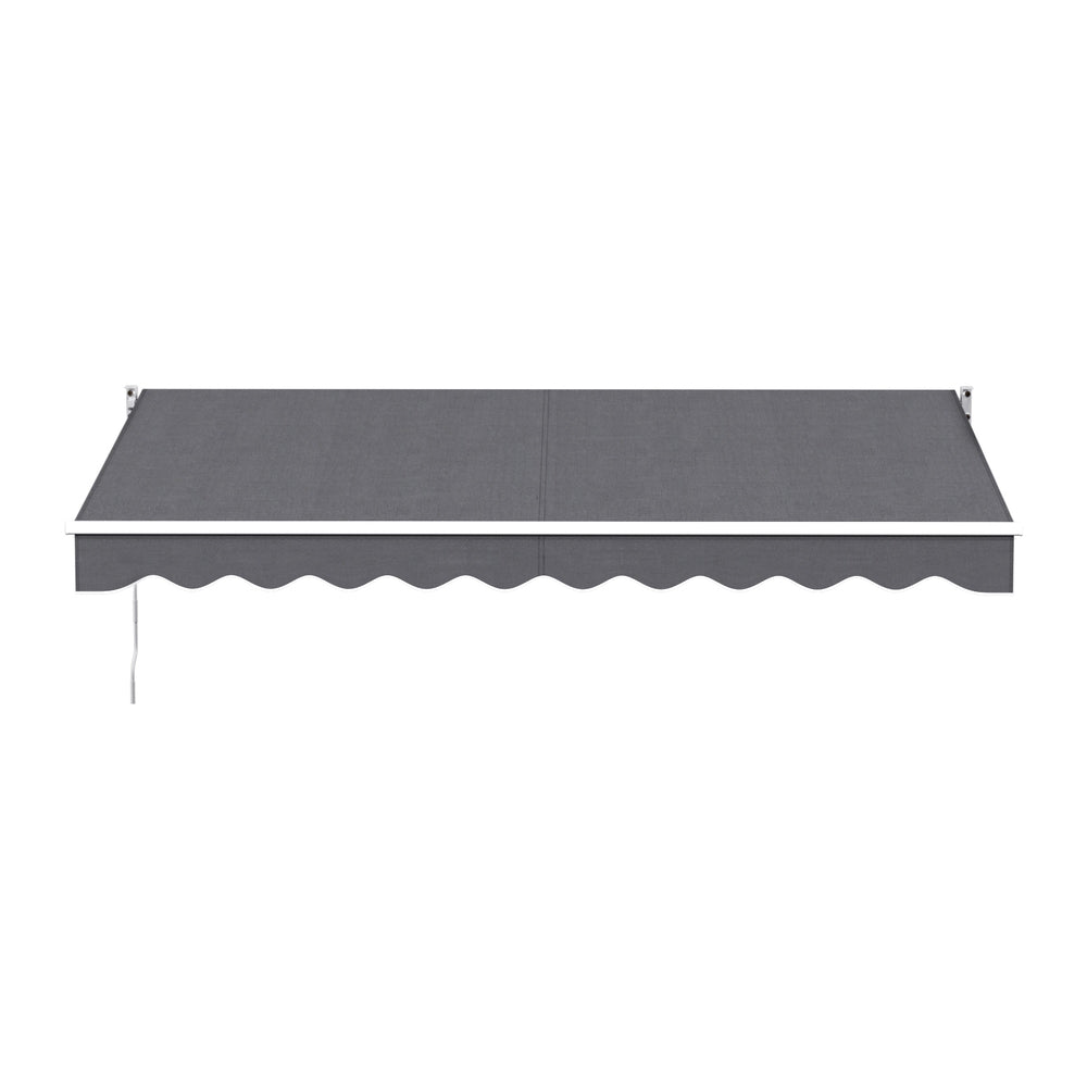 Instahut Retractable Folding Arm Awning Manual Sunshade 3.5M X 2.5M Grey