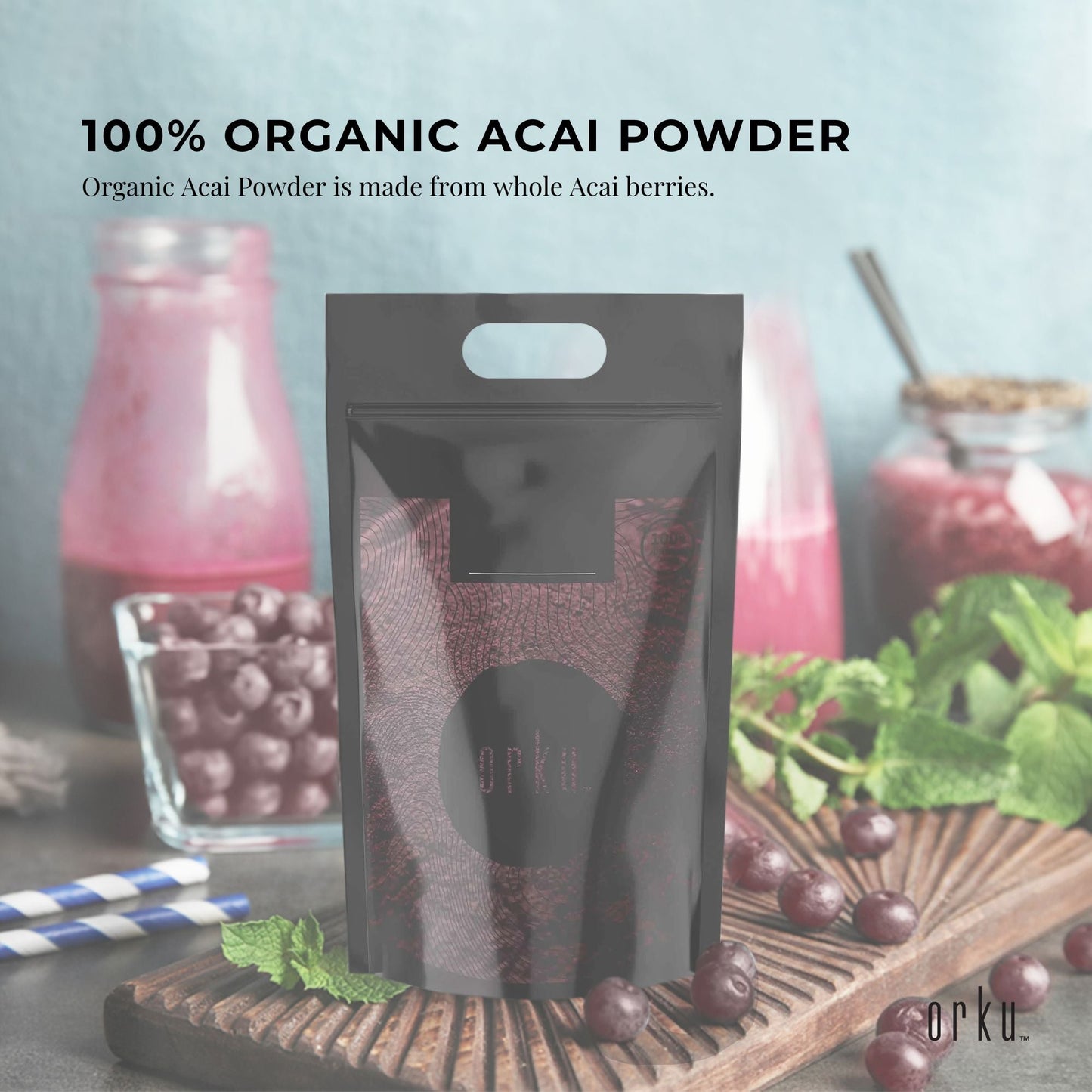 Acai Powder 100% Organic - Superfood Amazon Berries - Bulk
