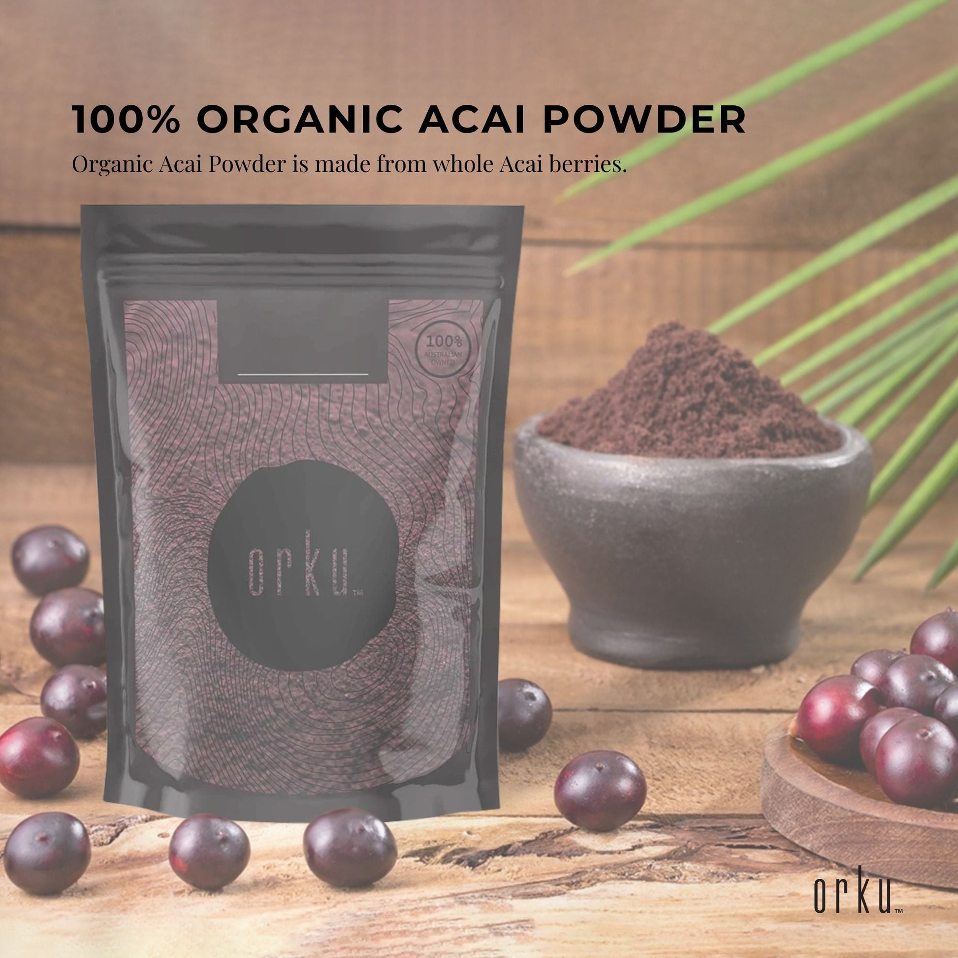 Acai Powder 100% Organic - Superfood Amazon Berries - Bulk