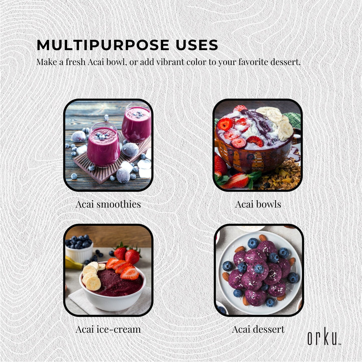 Acai Powder 100% Organic - Superfood Amazon Berries - Bulk