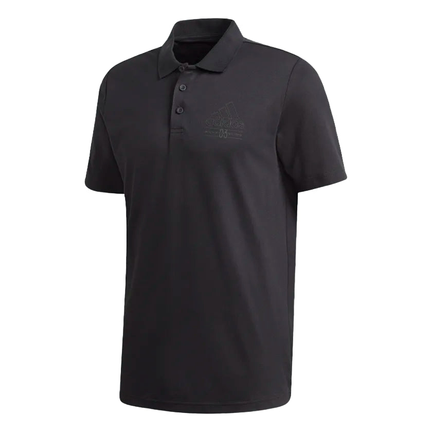 Adidas Mens Black Brilliant Basics Casual Athletic Polo Shirt