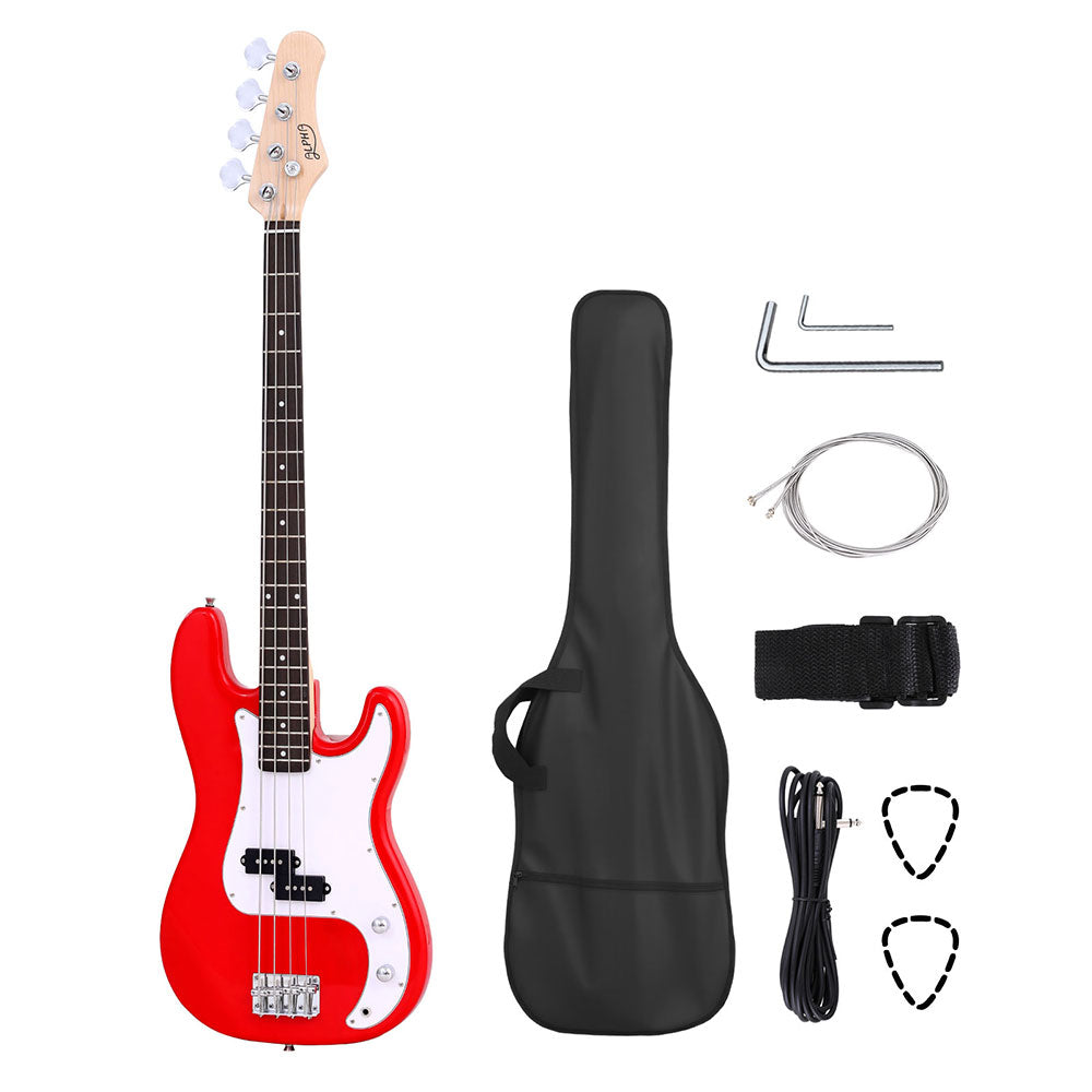 Alpha Electric Guitar Bass 47 Inch Red