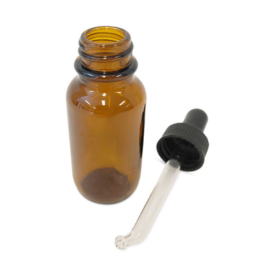 Amber Glass Bottles Empty Round - Spray Dropper Orifice Euro Cap Essential Oil