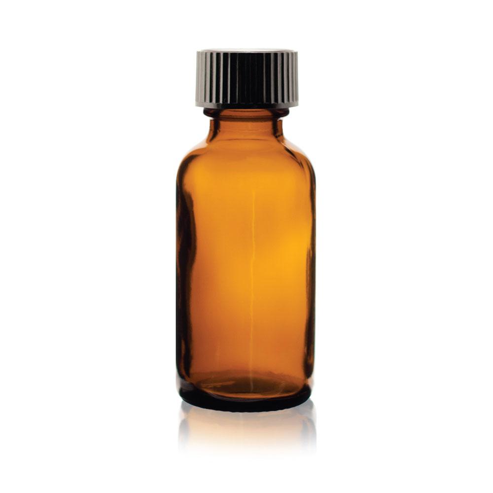 Amber Glass Bottles Empty Round - Spray Dropper Orifice Euro Cap Essential Oil