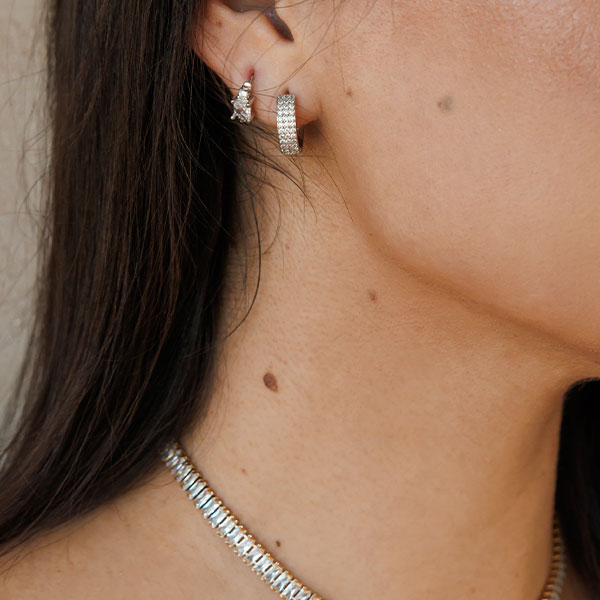 Amici by Ella - Sammy Earrings - Clear/Silver