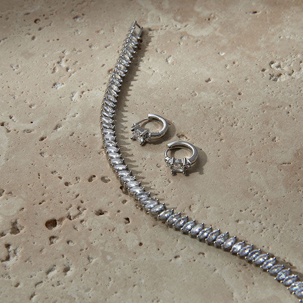 Amici by Ella - Sammy Earrings - Clear/Silver