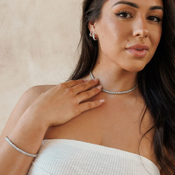 Amici by Ella - Sammy Earrings - Clear/Silver