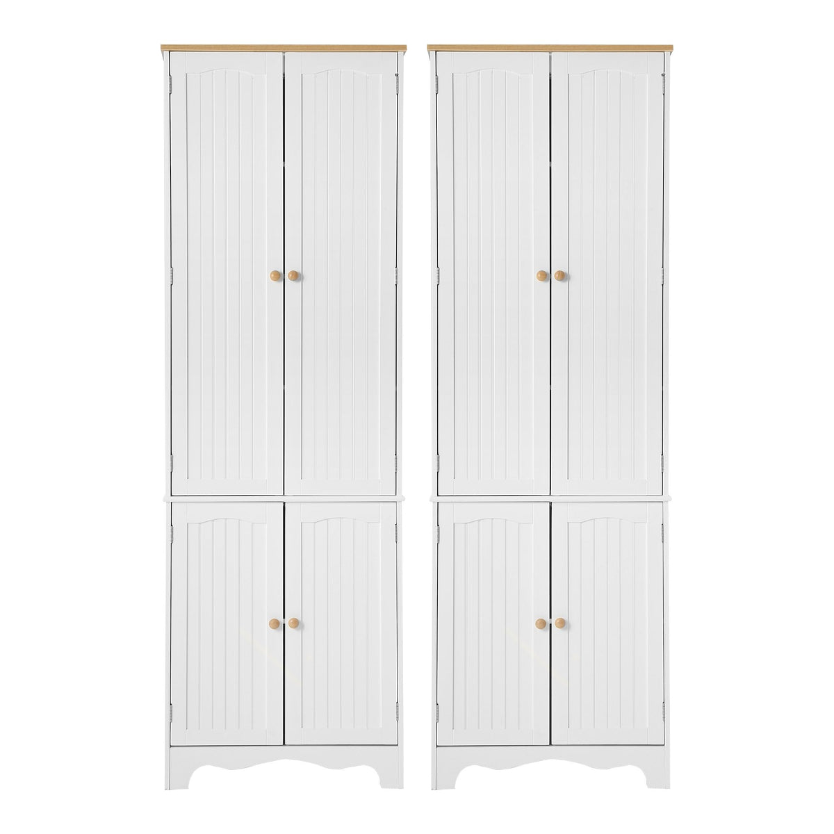 Artiss 2x Buffet Sideboard Pantry Cabinet Cupboard 6-Tiers Storage Shelves BERNE