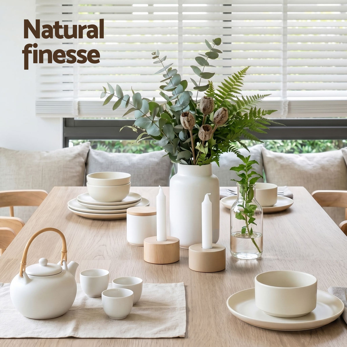 Artiss 3 Piece Dining Sets, 120cm Wooden Dining Table and 2 Upholstered Chairs Set, Space-Saving Modern Kitchen Dining Suite for Home Apartment (Oak)