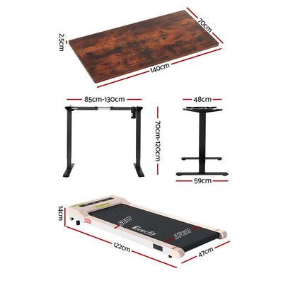 Artiss 360mm Treadmill Electric Walking Pad with 140cm Automatic Standing Desk