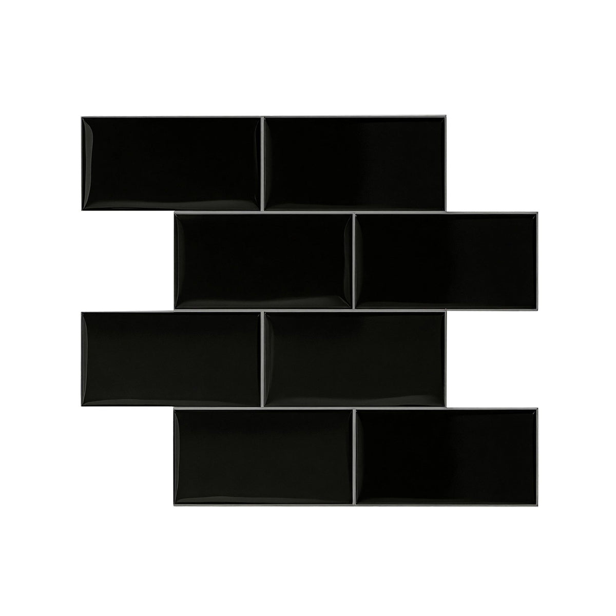 Artiss 3D Peel and Stick Wall Tiles Self Adhesive Subway Backsplash 10 Sheets, Black