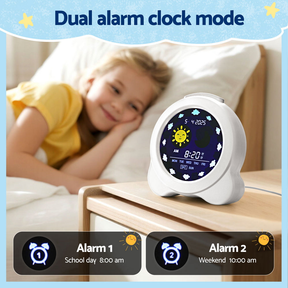 Artiss 3.8" Digital Day Clock Calendar Alarm LCD Display White