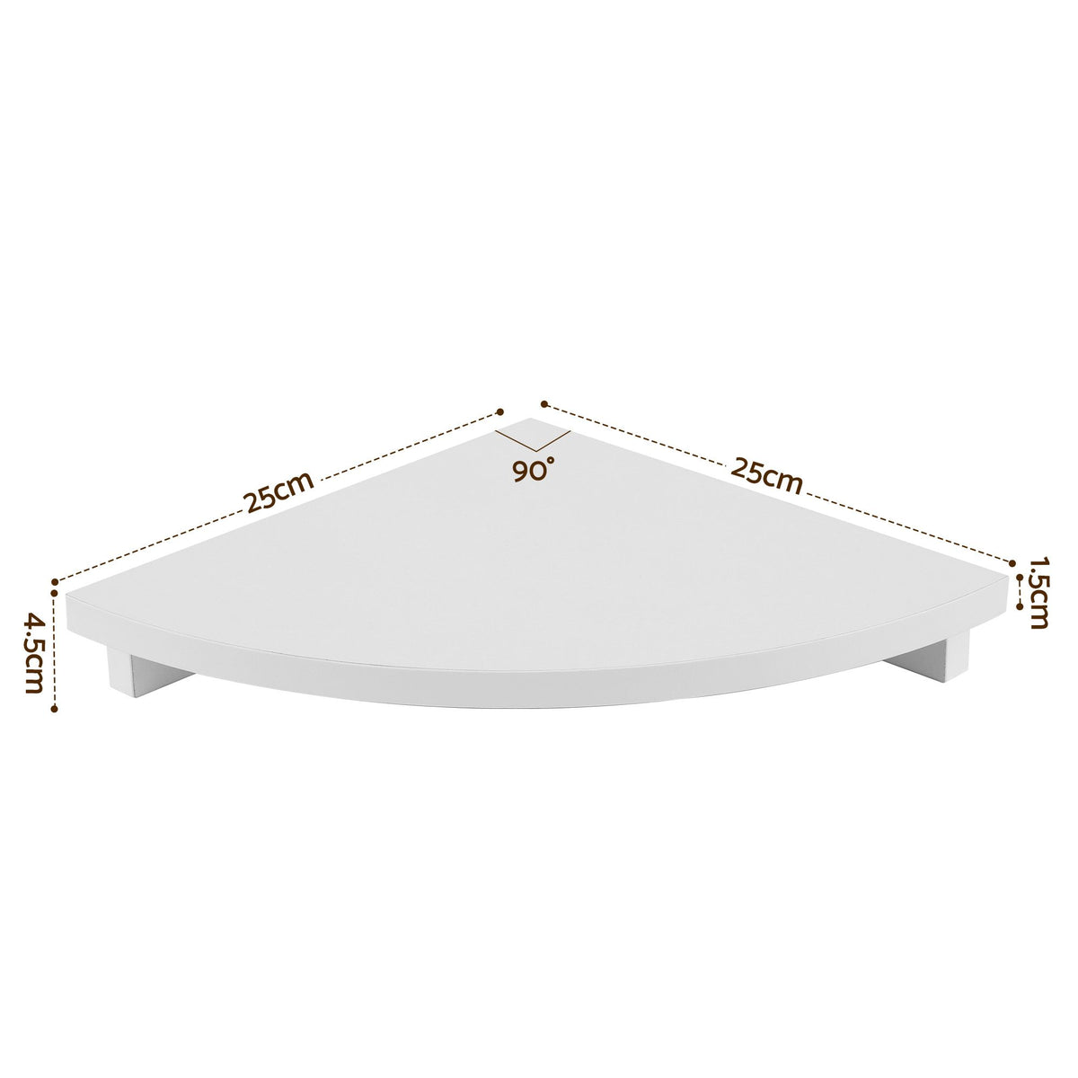 Artiss 3pc Corner Floating Wall Shelf Wall Mounted Display Rack Round Edge White