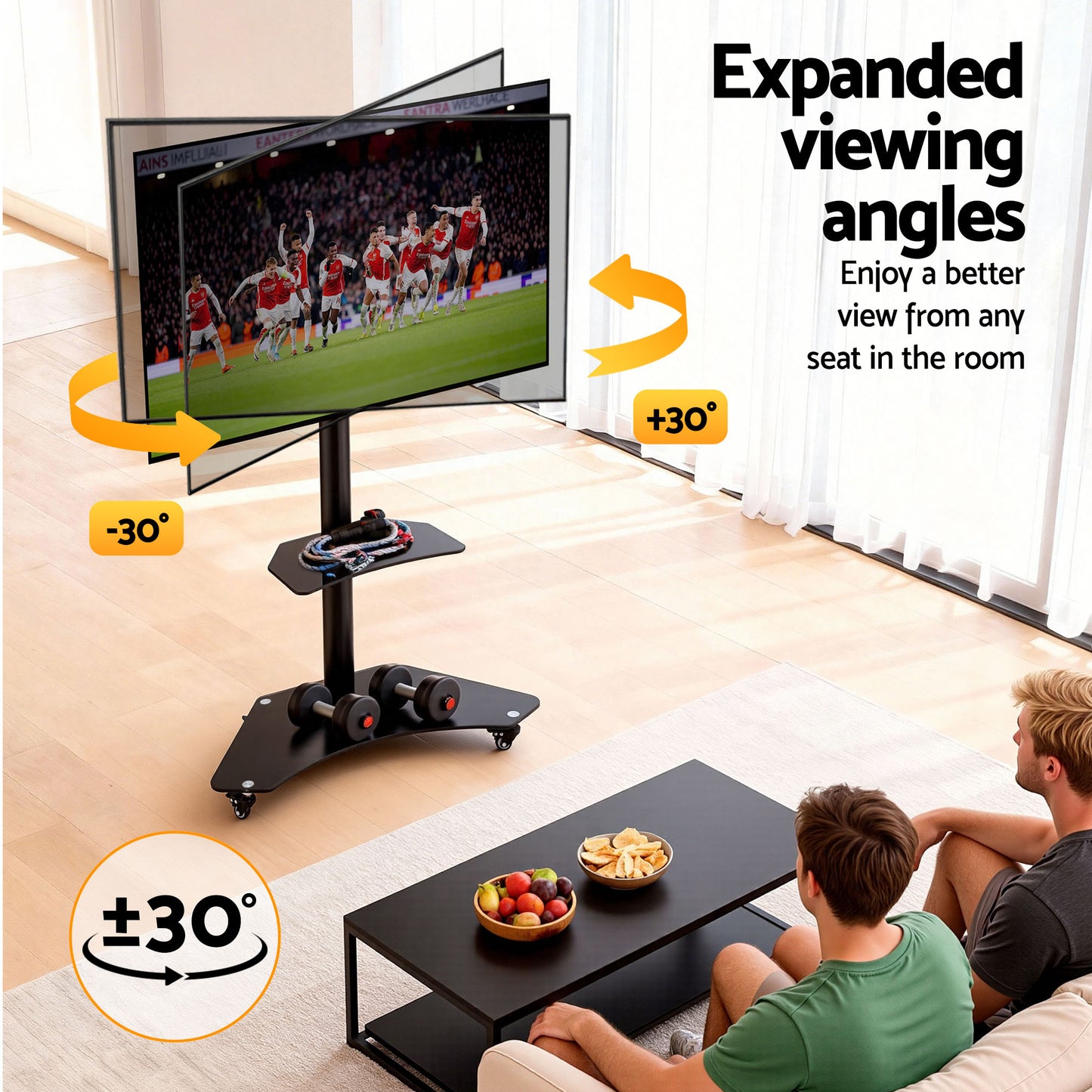Artiss 40-100" TV Stand Mount Bracket Universal Adjustable Height with Wheels