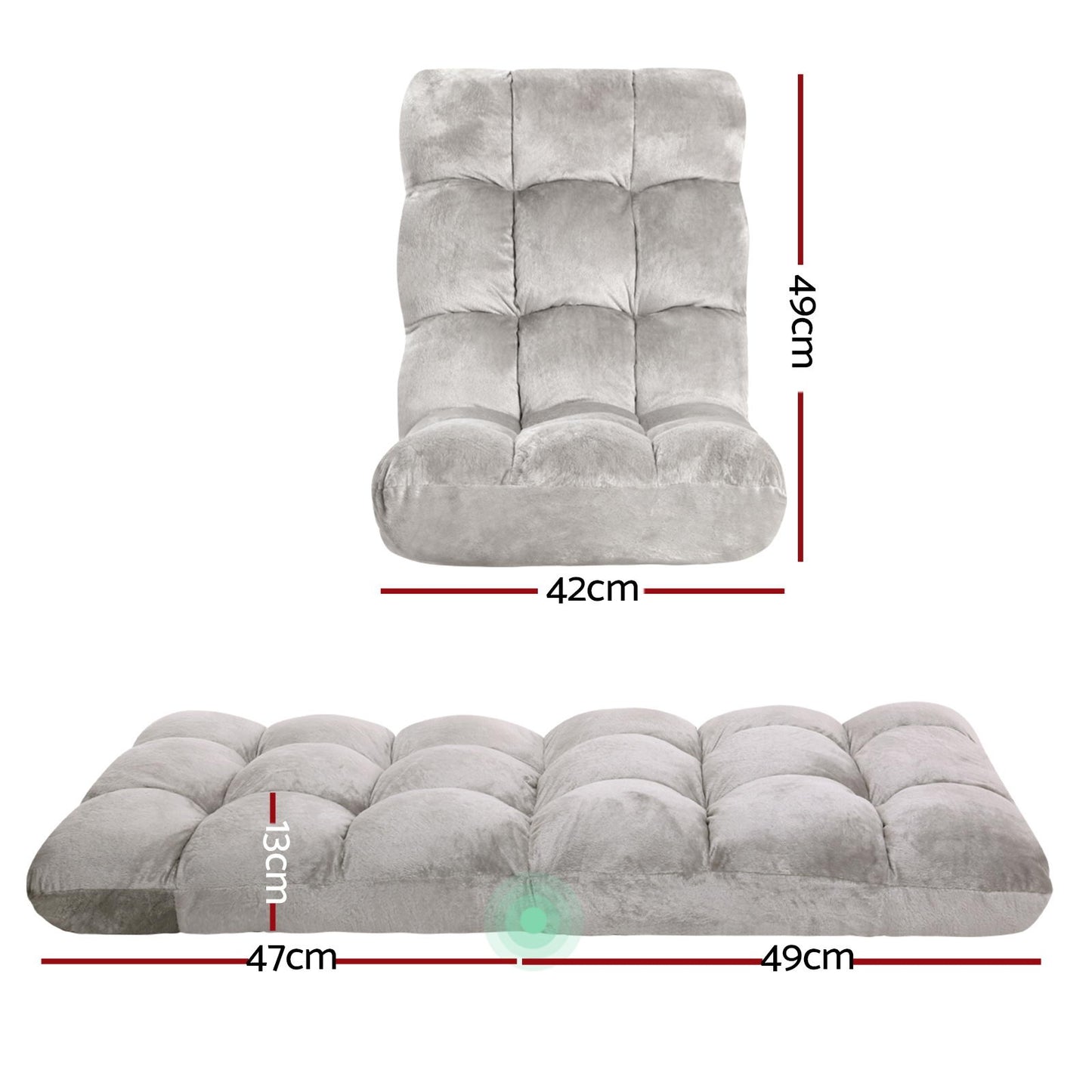 Artiss 4X Lounge Sofa Bed Flannel Fabric Grey