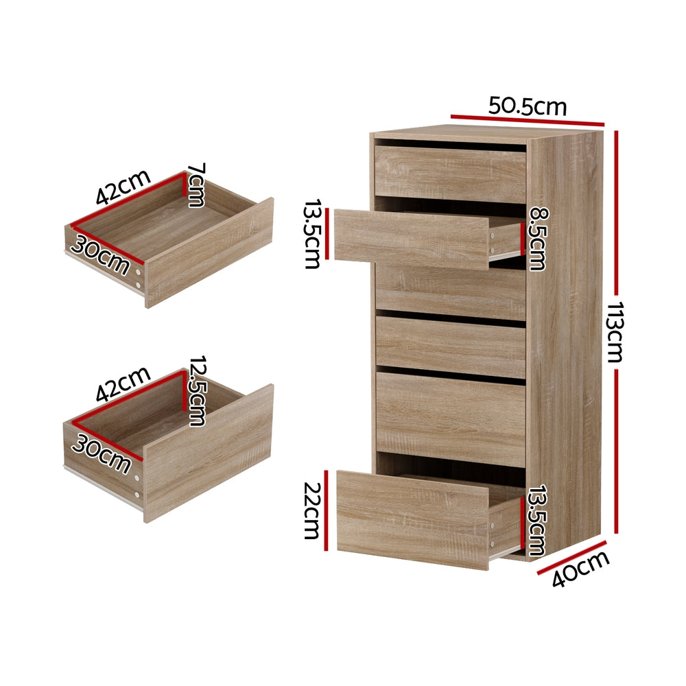 Artiss 6 Chest of Drawers Dresser Tallboy Pine