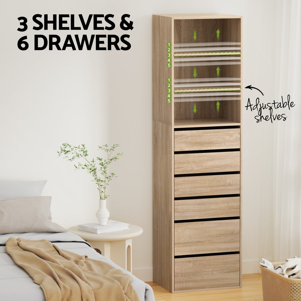Artiss 6 Chest of Drawers Tallboy Cabinet Pine