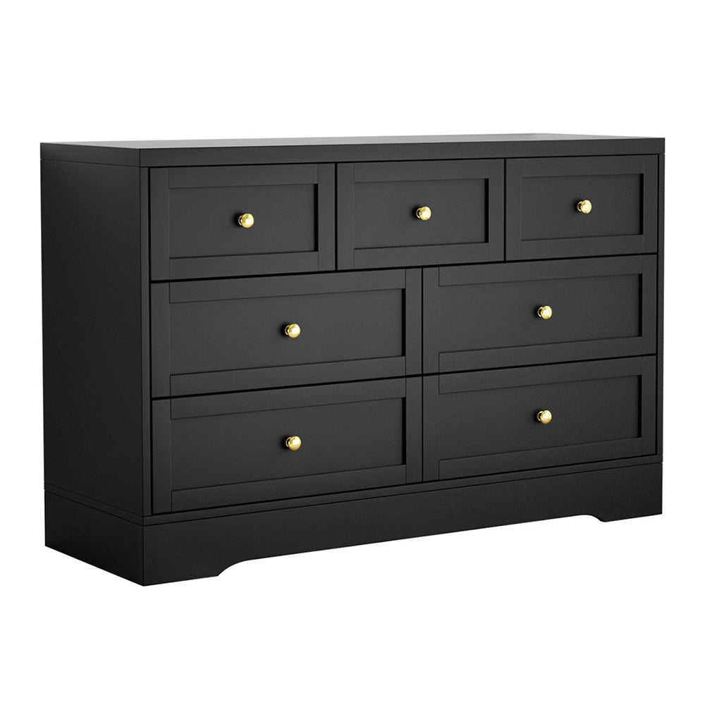 Artiss 7 Chest of Drawers Dresser Table Black