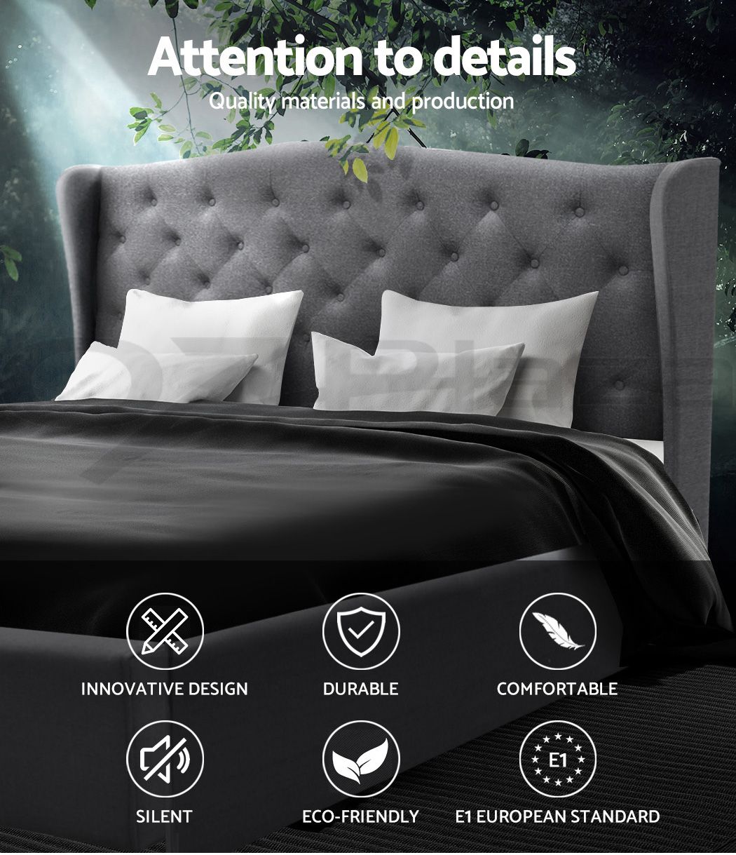 Artiss Bed Frame Queen Size Grey PIER