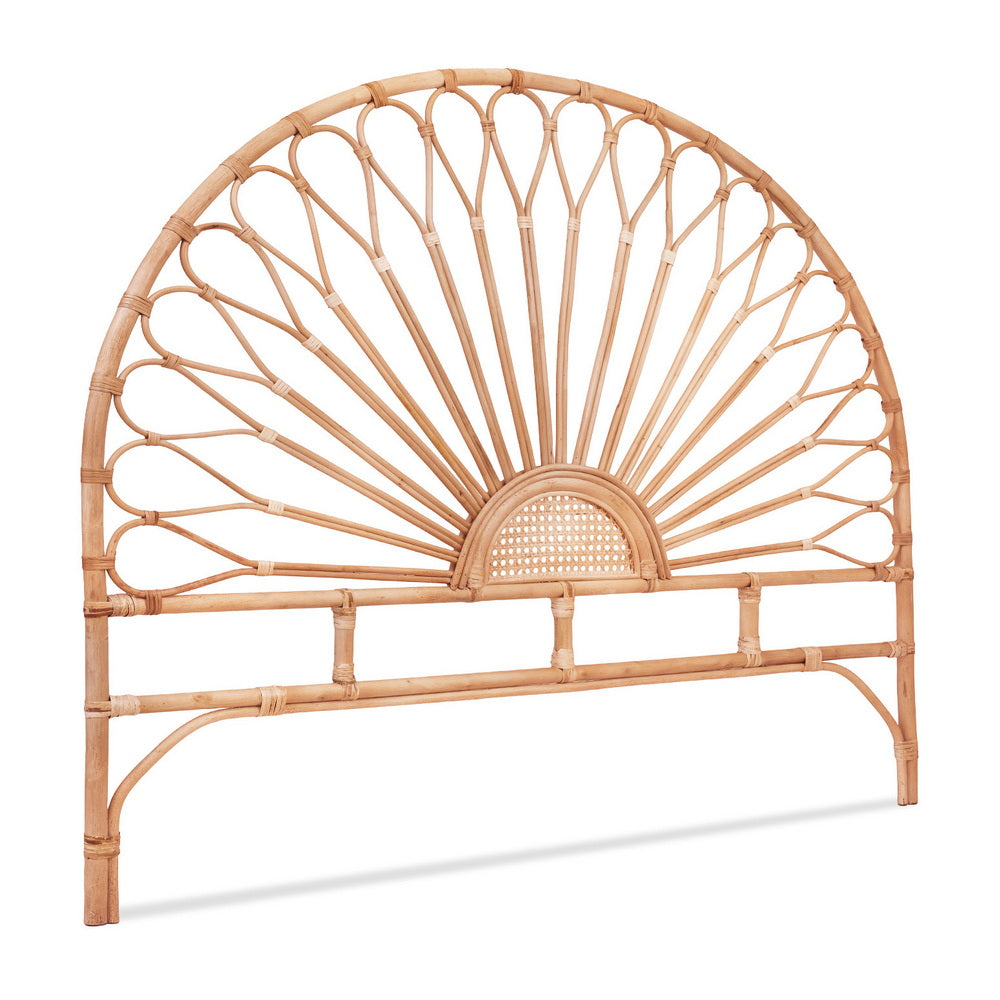 Artiss Bed Headboard Queen Bedhead Rattan - MARI Pine