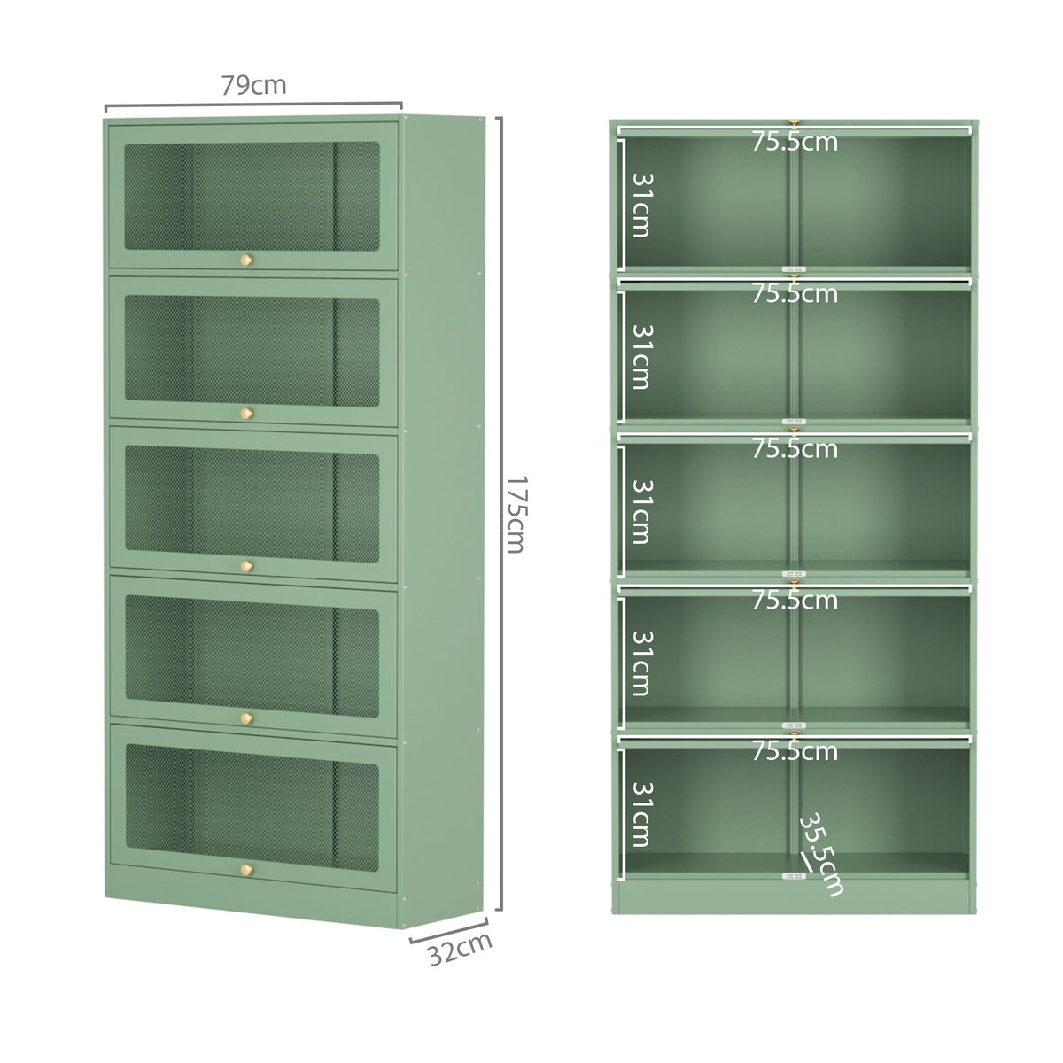 Artiss Buffet Sideboard Metal Cabinet - ELIA Green