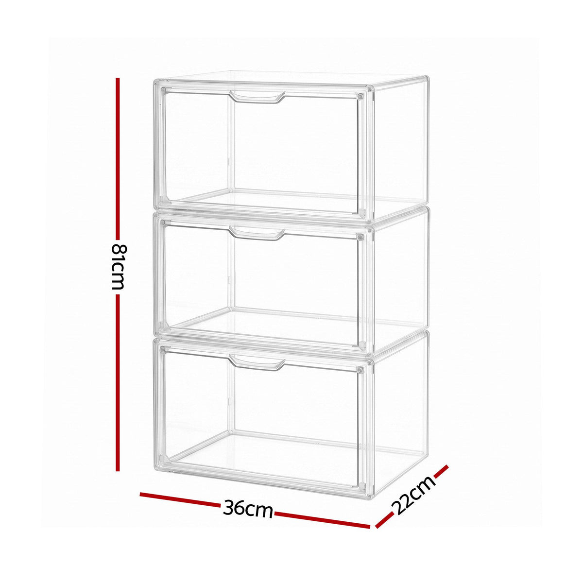 Artiss Clear Acrylic Display Case 3 Pack Toy Storage Box