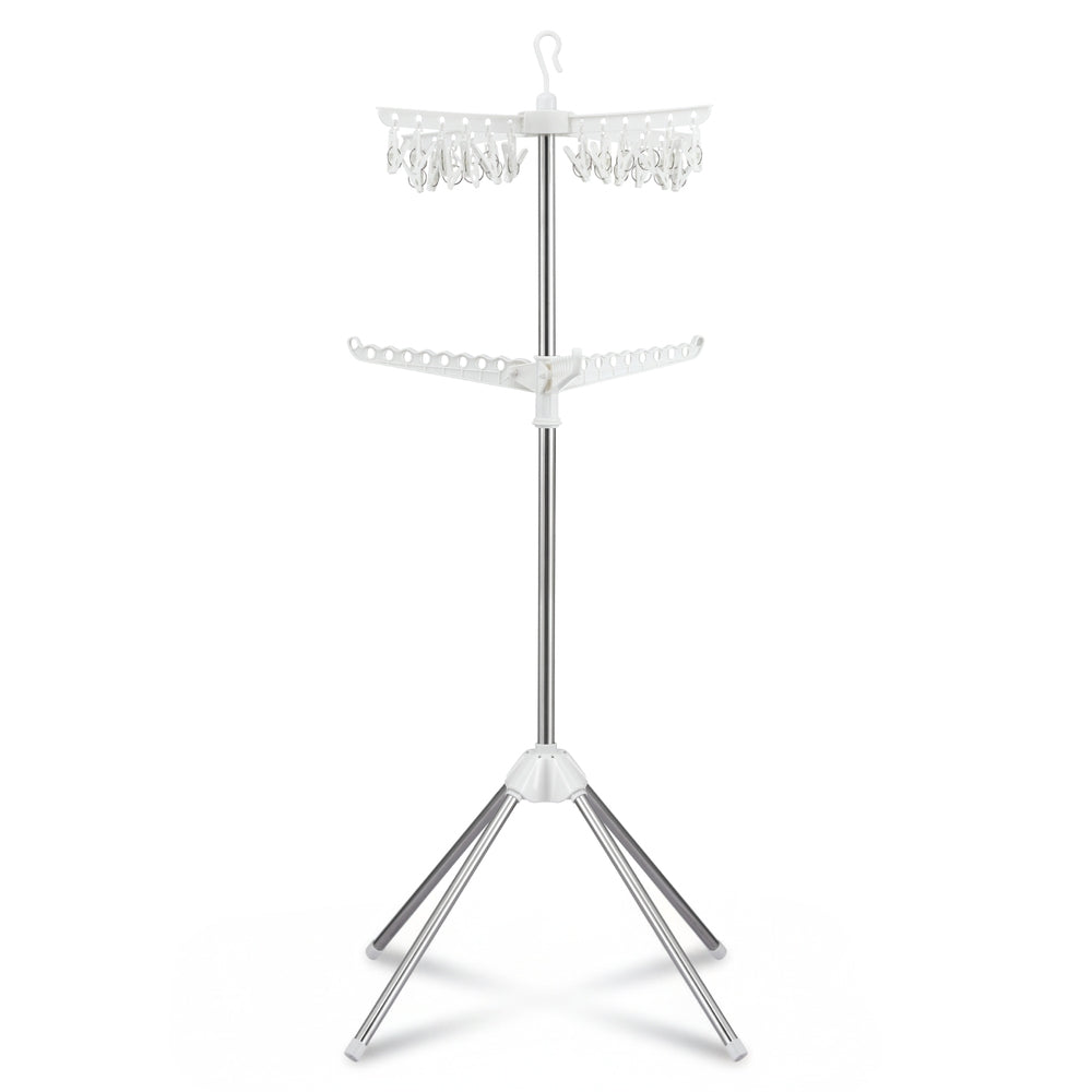 Artiss Clothes Rack Airer 2 Tier Rotatable Hanger Foldable