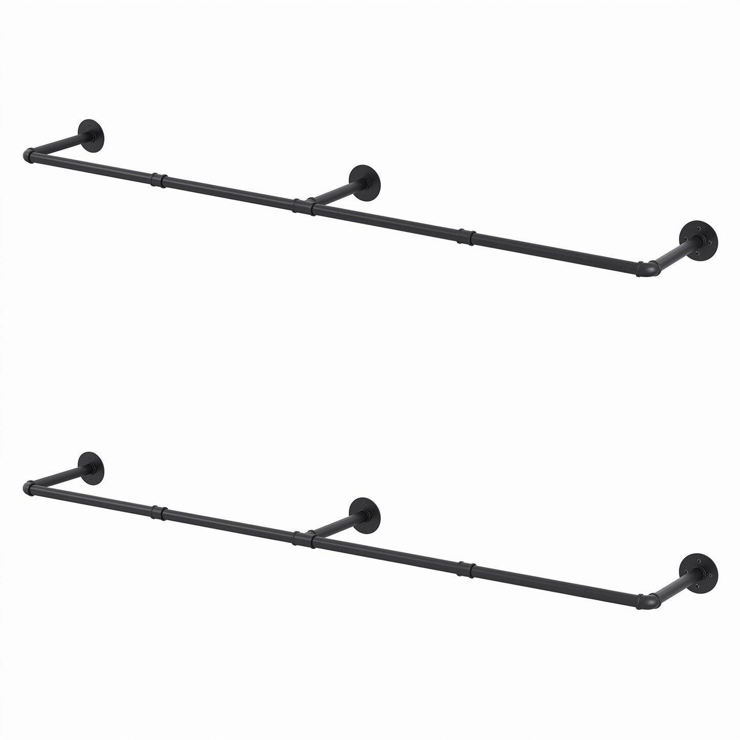 Artiss Clothes Rack Garment Rail Metal Industrial Pipe Wall Mounted 2 Pack