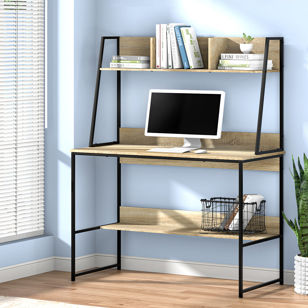 Artiss Computer Desk Bookshelf Storage Grey 100CM