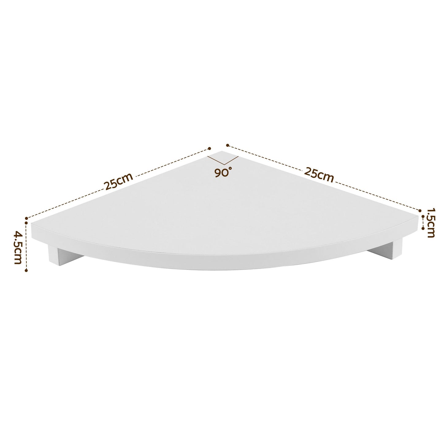 Artiss Corner Floating Wall Shelf Wall Mounted Display Rack Round Edge White 1pc