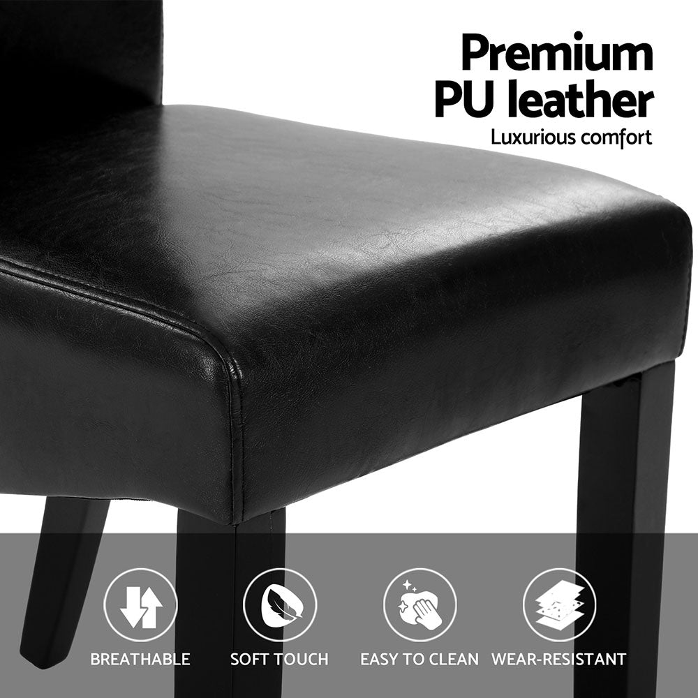 Artiss Dining Chairs Set of 2 Leather Parsons Chair Black