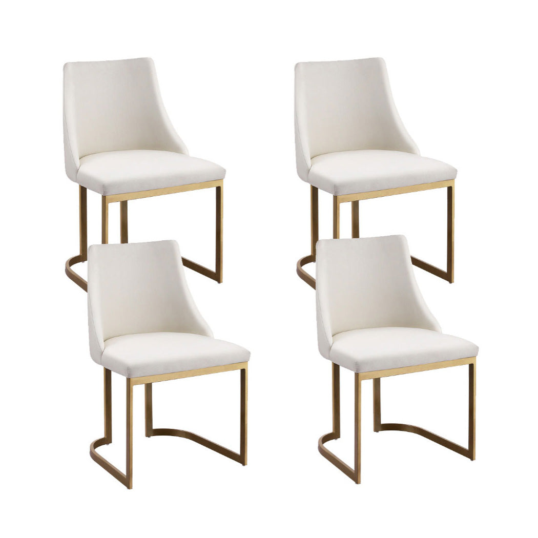 Artiss Dining Chairs Set of 4 Linen Fabric Frame Beige