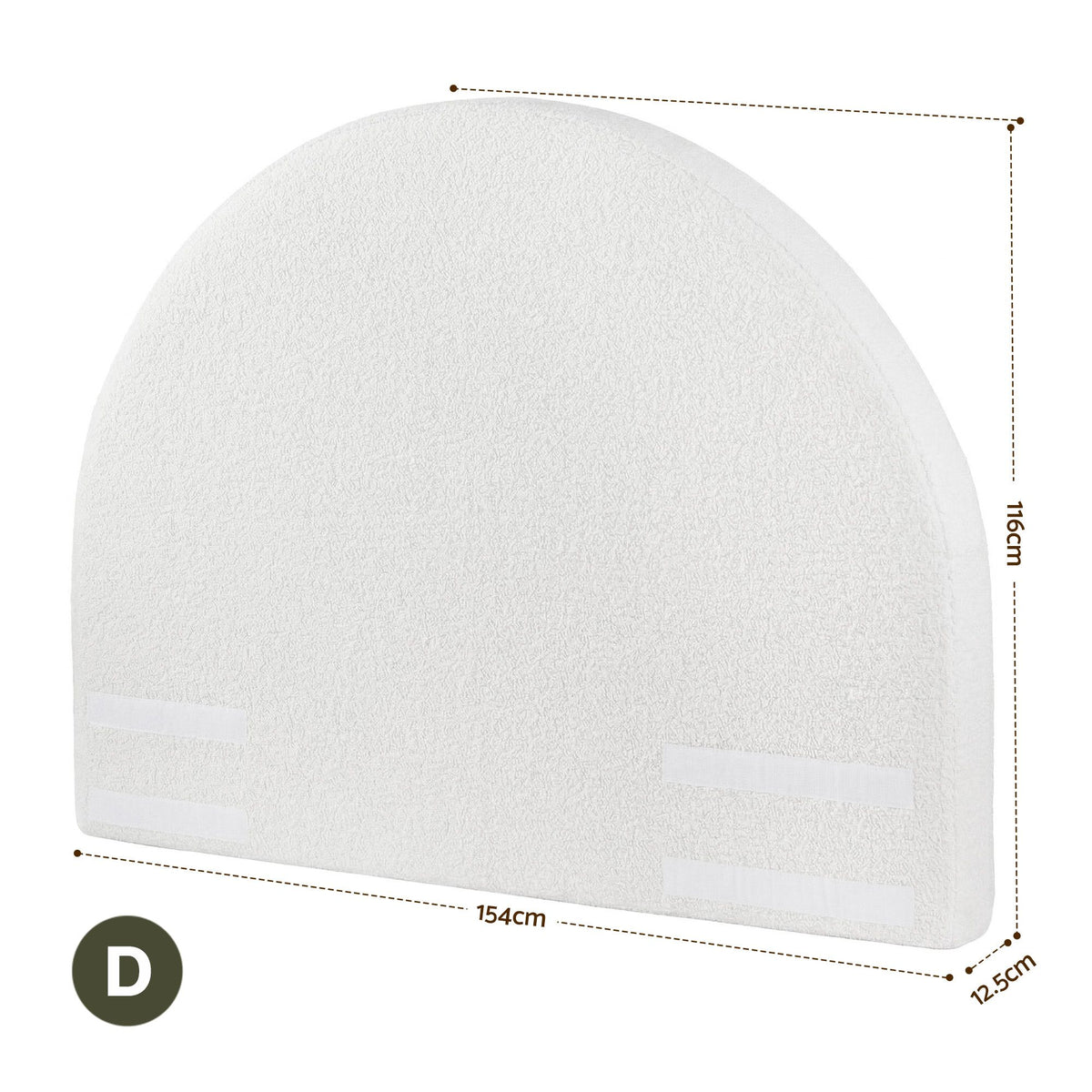 Artiss Double Size Headboard for Bed Frame Boucle Fabric No-Assembly Vacuum Compressed Soft Backrest with Removable Washable Cover 154cm Wide