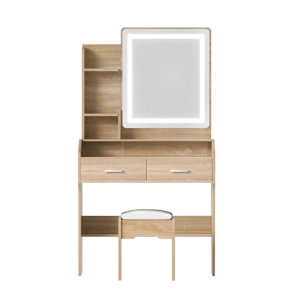 Artiss Dressing Table Set Stool Led Wood