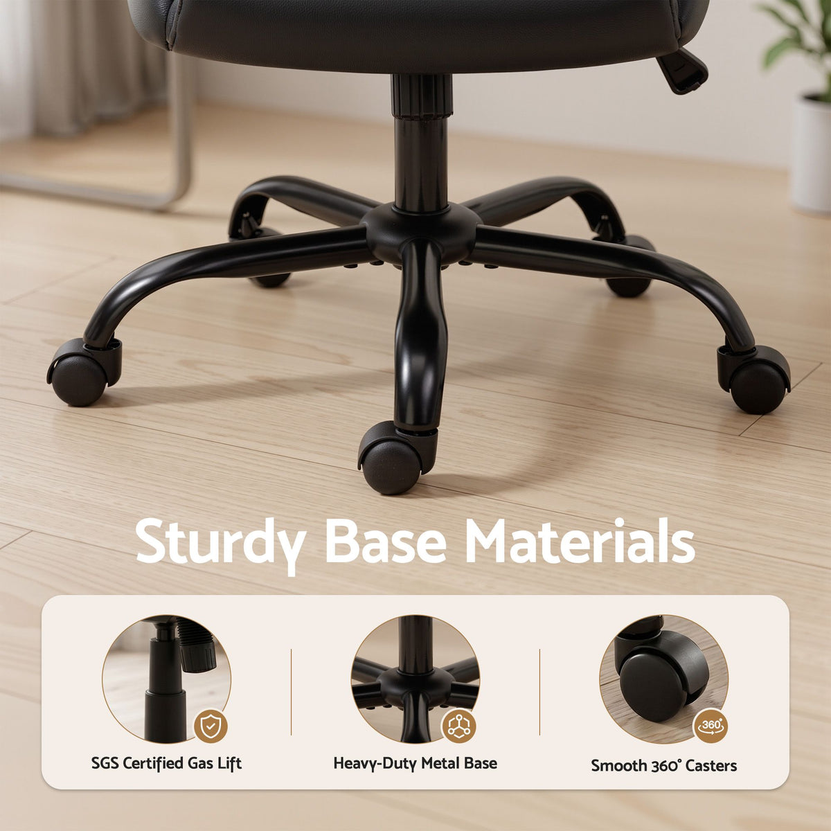 Artiss Executive Office Chair Mid Back Black