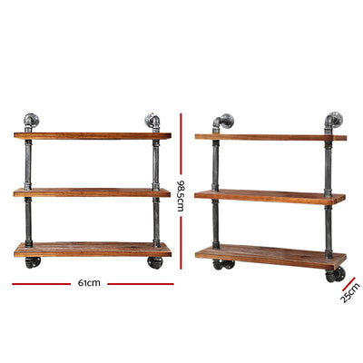 Artiss Floating DIY Pipe Shelf 3 Tiers - IRMA