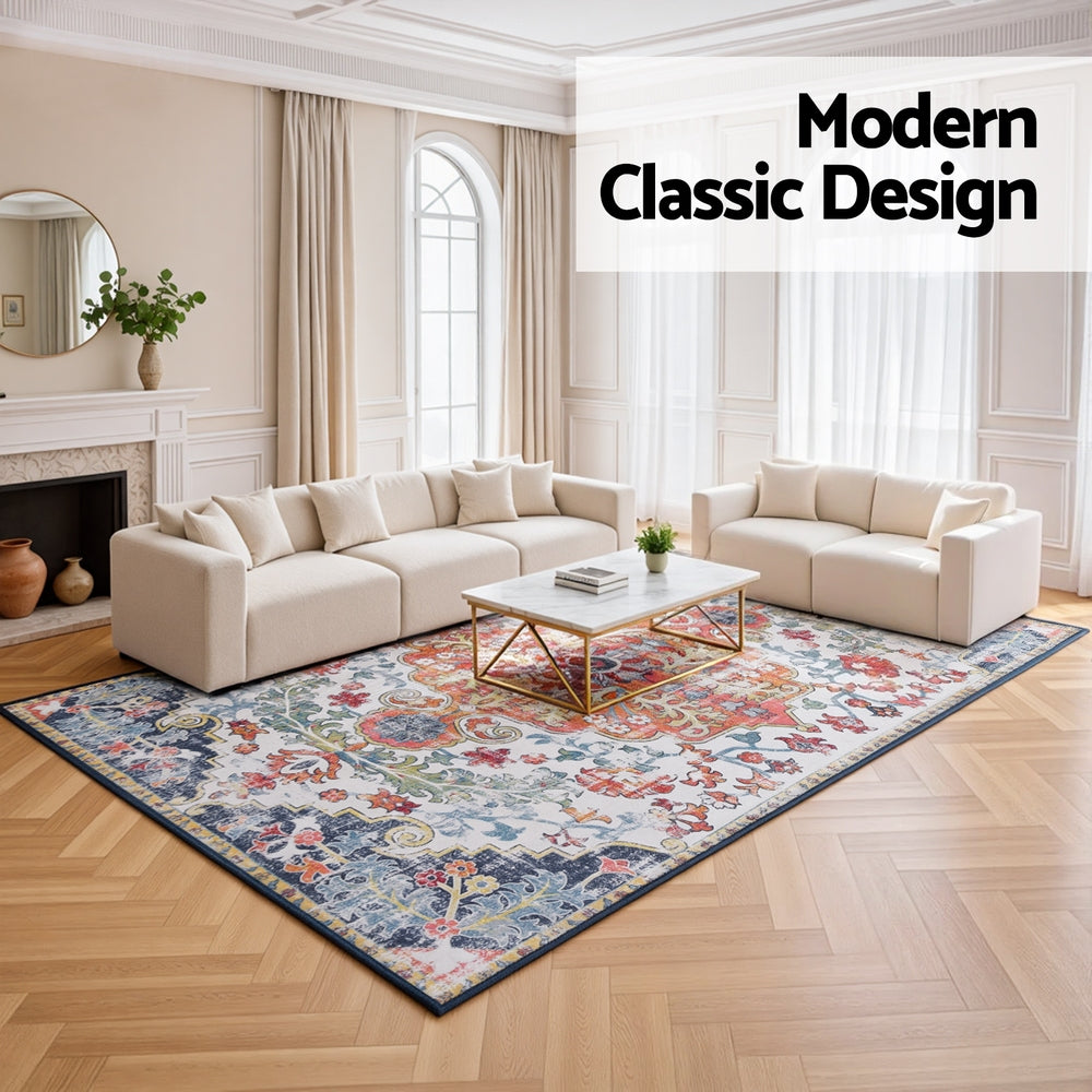 Artiss Floor Rug 240X340cm Large Washable Geometric Area Rug Modern Carpet Mat