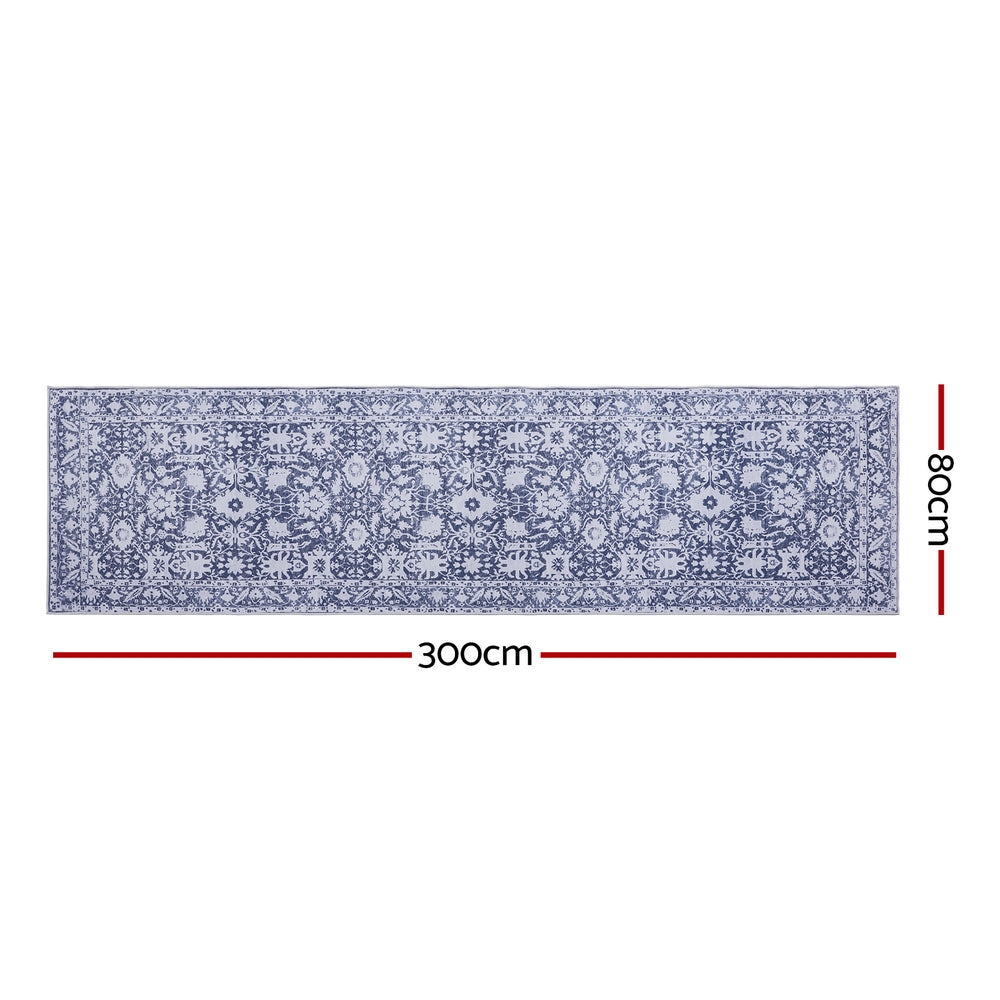 Artiss Hallway Runner Rug 80X300cm Soft Velvet Washable Modern Kitchen Mat