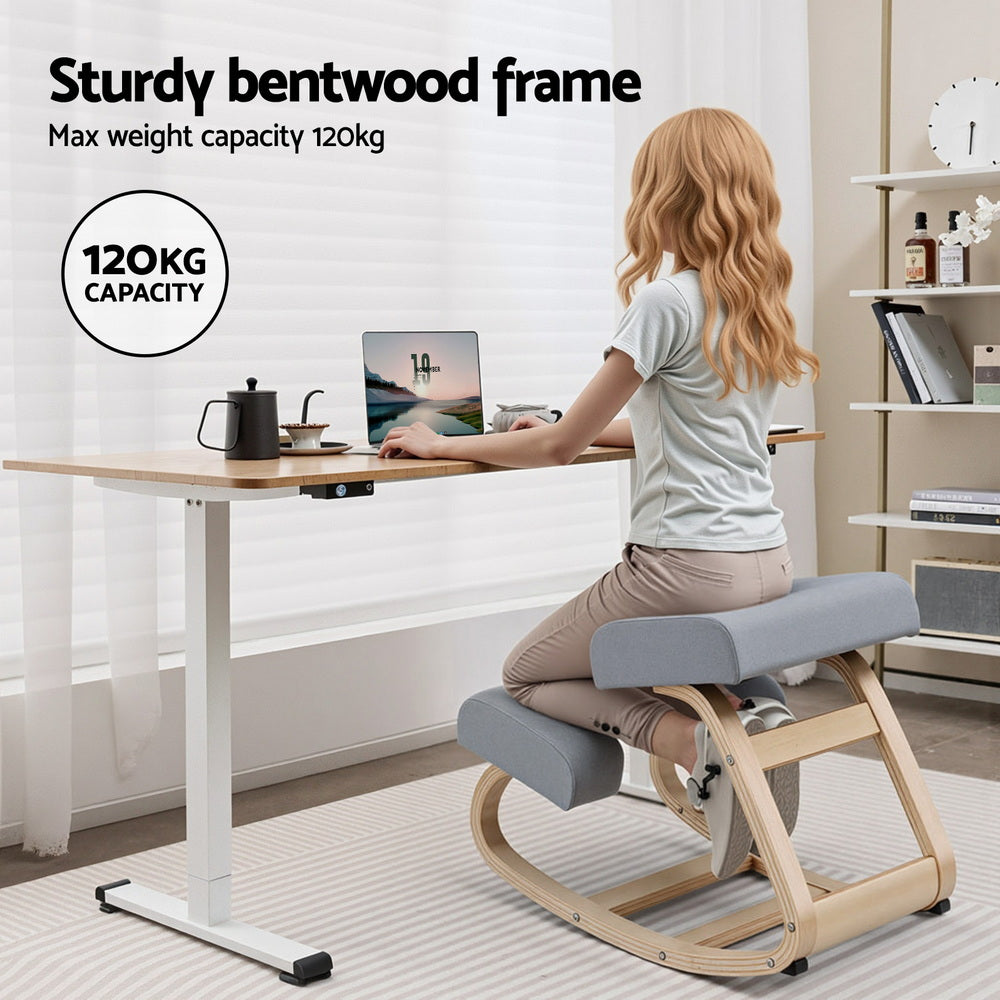 Artiss Kneeling Chair Ergonomic Posture Chair with Memory Foam Balance Stool for Home Office Gaming 120kg Weight Capacity Gray