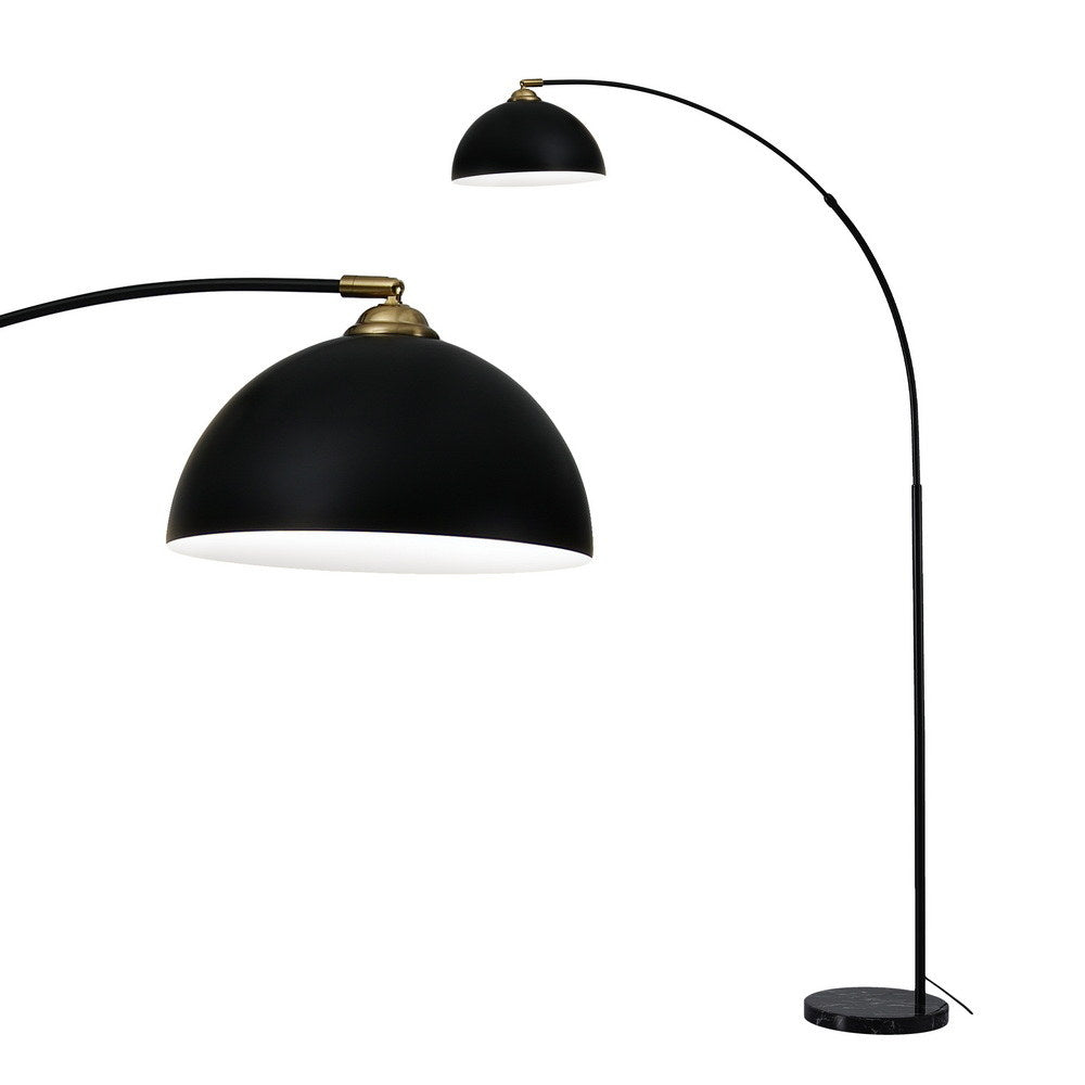Artiss Modern Arched Floor Lamp Black Standing Heavy-Duty Marble Base for Living Room Bedroom