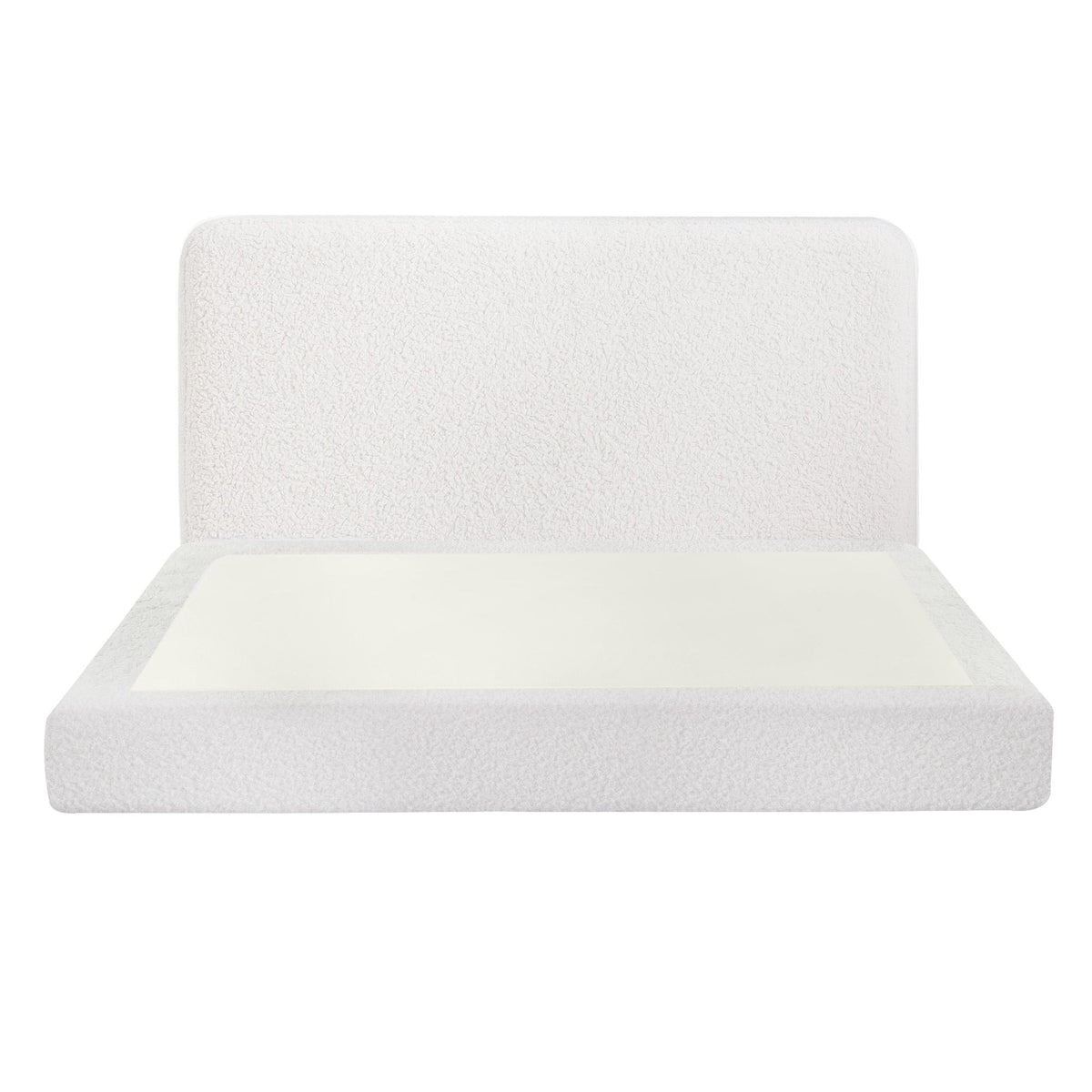 Artiss Queen Bed Frame Boucle Fabric Vacuum Compressed Beds Washable Cover No-Assembly