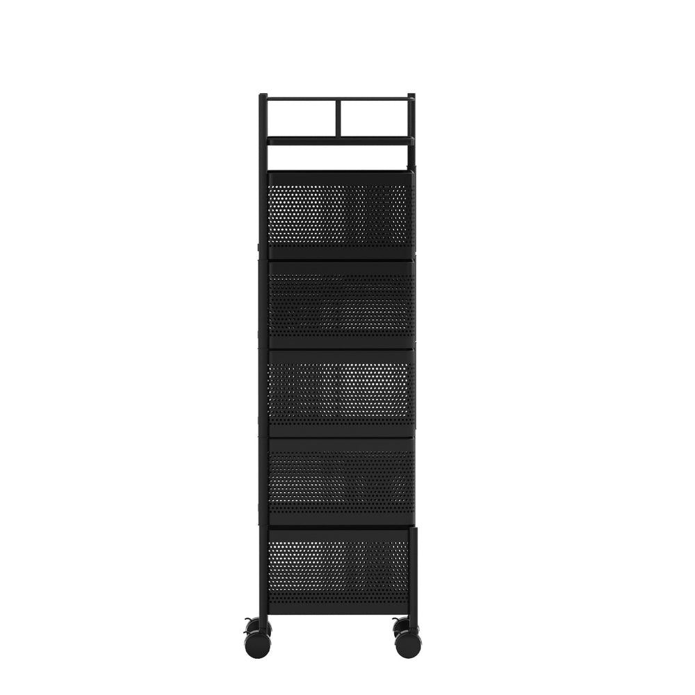 Artiss Storage Trolley Kitchen Cart 5 Tiers Storage Rack Black
