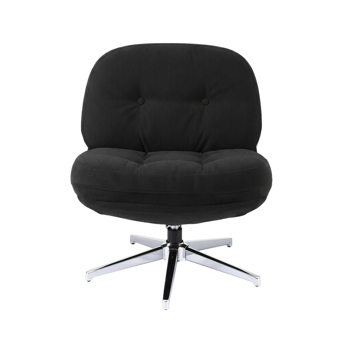 Artiss Swivel Chair Nursing Armchair Lounge Corduroy Steel Star Base Black
