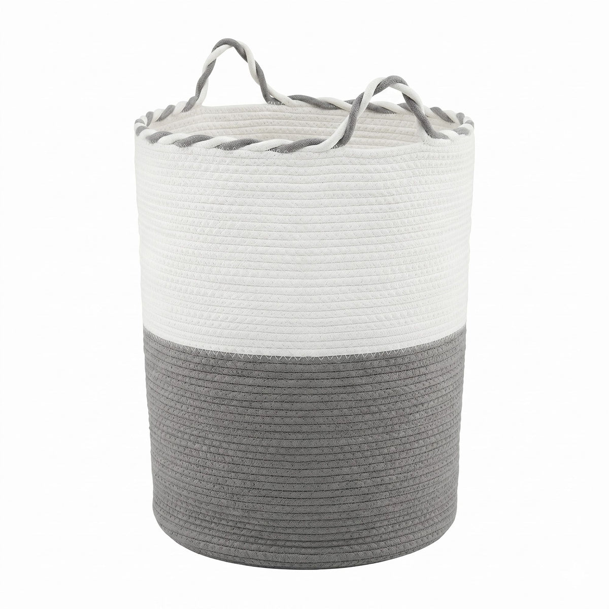 Artiss Woven Laundry Basket with handles Foldable White & Grey