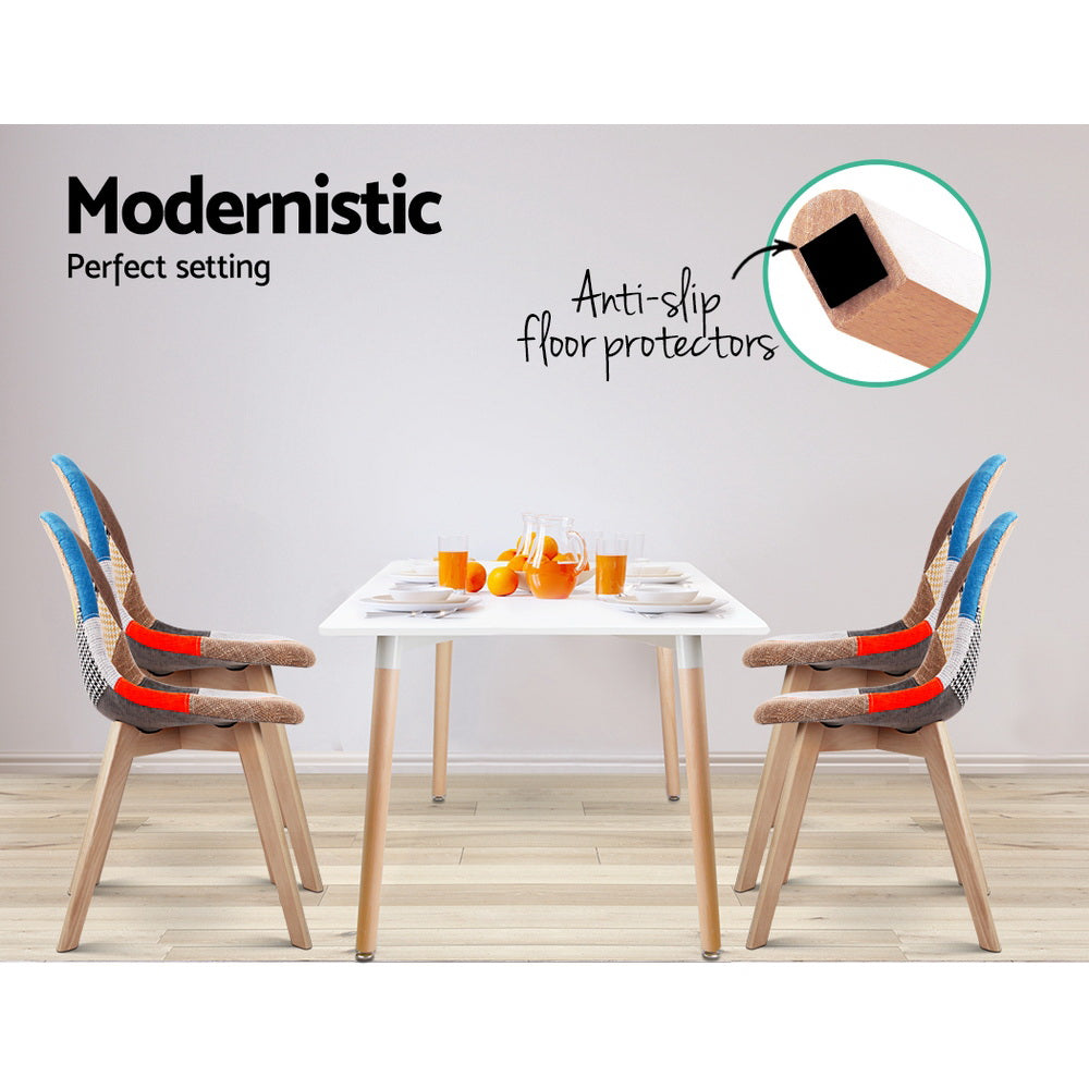 Artiss Dining Chairs Set of 4 Fabric Retro Replica DSW