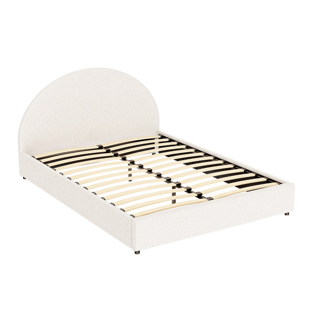 Artiss Bed Frame Gas Lift Strorage Beds Base Platform Boucle Fabric Queen ELLA