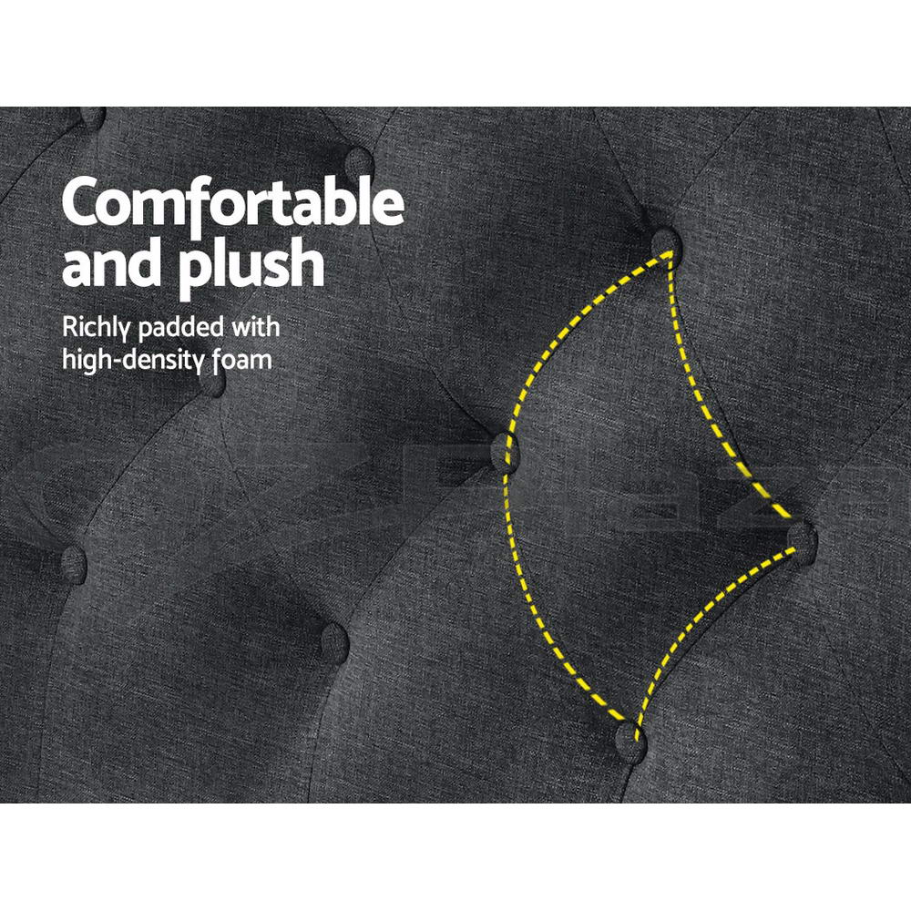 Artiss Bed Head Headboard King Size Fabric - CAPPI Charcoal