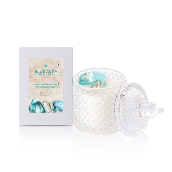 BLUE AURA Crystal Candle & Diffuser - Value Pack